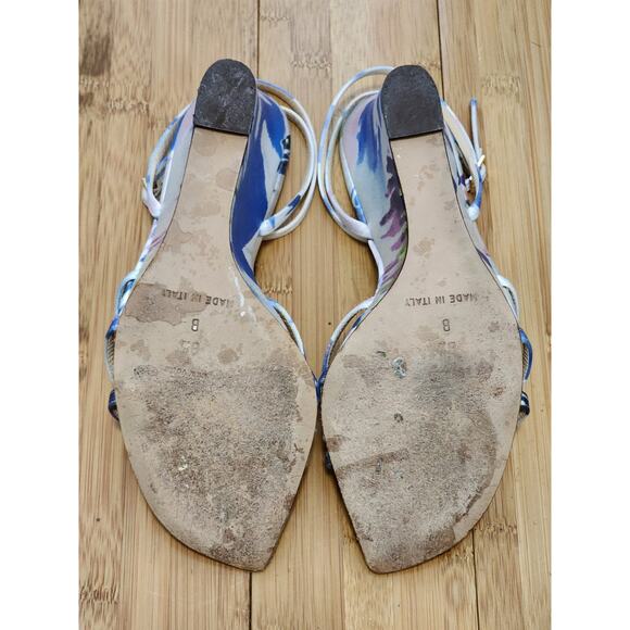 Kate Spade Satin Wedge Women's 8.5B Italy Floral Ankle Strap Espadrille Platform - Picture 5 of 6